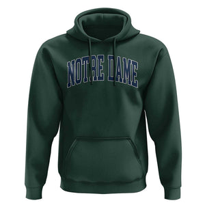 Classic Notre Dame Indiana Hoodie Vintage Retro Throwback Design TS02 Dark Forest Green Print Your Wear