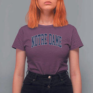 Classic Notre Dame Indiana T Shirt For Women Vintage Retro Throwback Design TS02 Maroon Print Your Wear