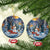 Personalized Snowman Christmas Ceramic Ornament Nostalgic Xmas Merry Christmas 2023 TS02 Circle Blue Printyourwear
