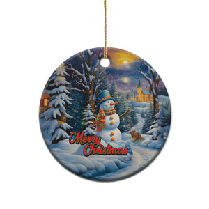 Personalized Snowman Christmas Ceramic Ornament Nostalgic Xmas Merry Christmas 2023 TS02 Printyourwear