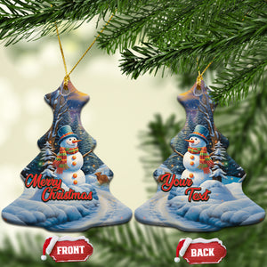 Personalized Snowman Christmas Ceramic Ornament Nostalgic Xmas Merry Christmas 2023 TS02 Christmas Tree Blue Printyourwear