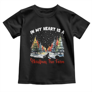 Funny Christmas Toddler T Shirt In My Heart Is A Xmas Tree Farm Retro Vintage Clothing TS02 Black Print Your Wear