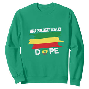Black History Month Sweatshirt Unapologetically Dope Black Pride Melanin African American TS02 Irish Green Printyourwear