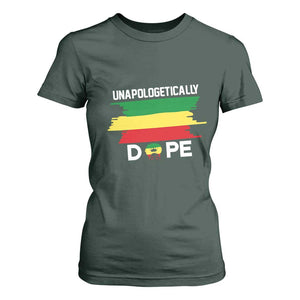 Black History Month T Shirt For Women Unapologetically Dope Melanin Afro Black Pride TS02 Dark Forest Green Print Your Wear
