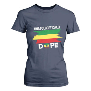 Black History Month T Shirt For Women Unapologetically Dope Melanin Afro Black Pride TS02 Navy Print Your Wear