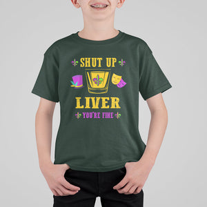 Mardi Gras Skull T Shirt For Kid Let The Shenanigans Begin Mardi Gras Costume Mask TS02 Dark Forest Green Printyourwear