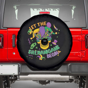 Mardi Gras Skull Spare Tire Cover Let The Shenanigans Begin Mardi Gras Costume Mask TS02 Black Print Your Wear