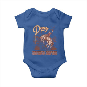 Western Cowboy Baby Onesie Deny Defend Depose TS02 Royal Blue Print Your Wear