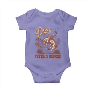 Western Cowboy Baby Onesie Deny Defend Depose TS02 Violet Print Your Wear