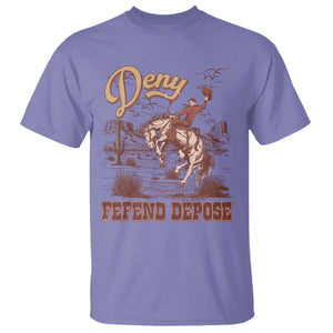 Western Cowboy T Shirt Deny Defend Depose TS02 Violet Print Your Wear