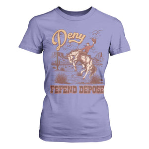 Western Cowboy T Shirt For Women Deny Defend Depose TS02 Violet Print Your Wear