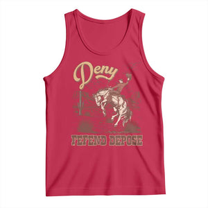 Western Cowboy Tank Top Deny Defend Depose TS02 Red Print Your Wear