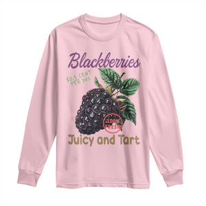 Fresh Juicy Blackberries Long Sleeve Shirt Retro Vintage Backberry Farmers Market TS02 Light Pink Print Your Wear