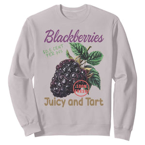 Fresh Juicy Blackberries Sweatshirt Retro Vintage Backberry Farmers Market TS02 Ice Gray Print Your Wear