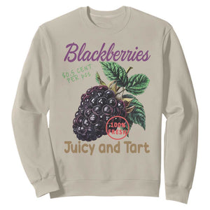 Fresh Juicy Blackberries Sweatshirt Retro Vintage Backberry Farmers Market TS02 Sand Print Your Wear