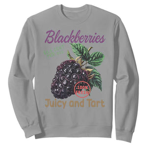 Fresh Juicy Blackberries Sweatshirt Retro Vintage Backberry Farmers Market TS02 Sport Gray Print Your Wear