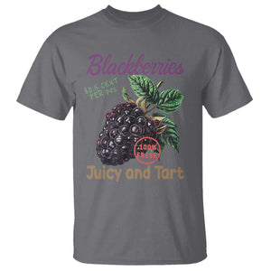 Fresh Juicy Blackberries T Shirt Retro Vintage Backberry Farmers Market TS02 Charcoal Print Your Wear