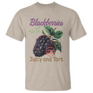 Fresh Juicy Blackberries T Shirt Retro Vintage Backberry Farmers Market TS02 Sand Print Your Wear