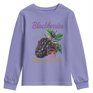 Fresh Juicy Blackberries Youth Sweatshirt Retro Vintage Backberry Farmers Market TS02 Violet Print Your Wear