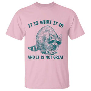 Funny Raccoon Meme It Is What It Is T Shirt And It Is Not Great Mental Health Support TS02 Light Pink Print Your Wear