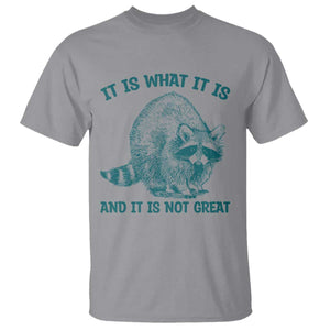 Funny Raccoon Meme It Is What It Is T Shirt And It Is Not Great Mental Health Support TS02 Sport Gray Print Your Wear