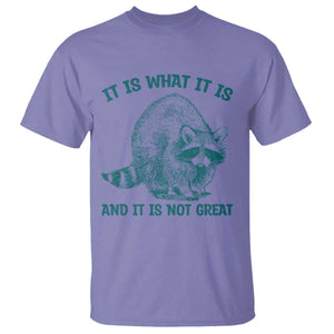 Funny Raccoon Meme It Is What It Is T Shirt And It Is Not Great Mental Health Support TS02 Violet Print Your Wear