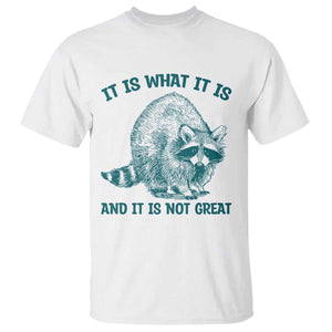 Funny Raccoon Meme It Is What It Is T Shirt And It Is Not Great Mental Health Support TS02 White Print Your Wear