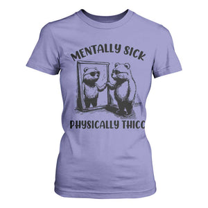 Mentally Sick Physically Thick T Shirt For Women Retro Vintage Silly Raccoon Weird Meme TS02 Violet Print Your Wear