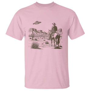 UFO Western Cowboy T Shirt Rodeo Wild West Retro Vintage Graphic TS02 Light Pink Print Your Wear
