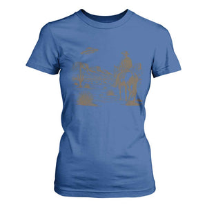 UFO Western Cowboy T Shirt For Women Rodeo Wild West Retro Vintage Graphic TS02 Royal Blue Print Your Wear