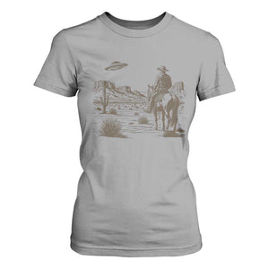 UFO Western Cowboy T Shirt For Women Rodeo Wild West Retro Vintage Graphic TS02 Sport Gray Print Your Wear