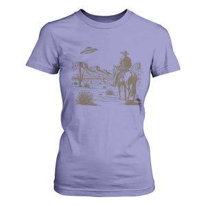 UFO Western Cowboy T Shirt For Women Rodeo Wild West Retro Vintage Graphic TS02 Violet Print Your Wear