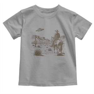 UFO Western Cowboy Toddler T Shirt Rodeo Wild West Retro Vintage Graphic TS02 Sport Gray Print Your Wear