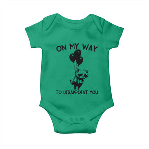 Funny Raccoon 90s Trash Panda Baby Onesie On My Way To Disappoint You Mental Health Meme TS02 Irish Green Print Your Wear
