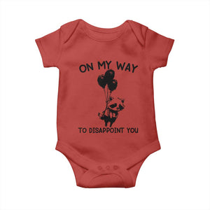 Funny Raccoon 90s Trash Panda Baby Onesie On My Way To Disappoint You Mental Health Meme TS02 Red Print Your Wear