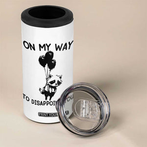 Funny Raccoon 90s Trash Panda 4 in 1 Can Cooler Tumbler On My Way To Disappoint You Mental Health Meme TS02 Print Your Wear
