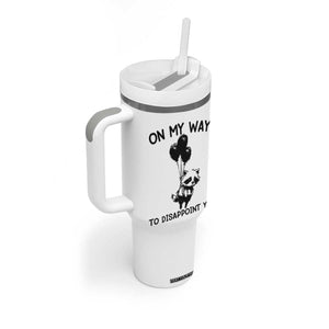 Funny Raccoon 90s Trash Panda Tumbler With Handle On My Way To Disappoint You Mental Health Meme TS02 Print Your Wear