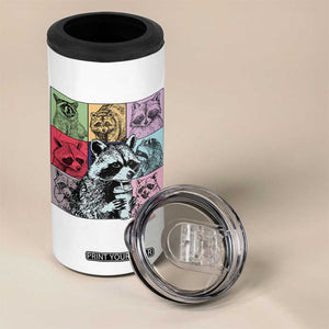 Raccoon Drinking Coffee Graphic 4 in 1 Can Cooler Tumbler Funny Trash Panda Retro 90s Style TS02 Print Your Wear