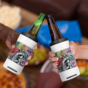 Raccoon Drinking Coffee Graphic 4 in 1 Can Cooler Tumbler Funny Trash Panda Retro 90s Style TS02 Print Your Wear