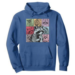 Raccoon Drinking Coffee Graphic Hoodie Funny Trash Panda Retro 90s Style TS02 Royal Blue Print Your Wear