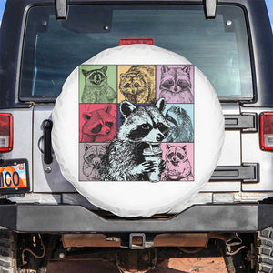 Raccoon Drinking Coffee Graphic Spare Tire Cover Funny Trash Panda Retro 90s Style TS02 No hole White Print Your Wear