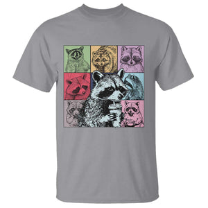 Raccoon Drinking Coffee Graphic T Shirt Funny Trash Panda Retro 90s Style TS02 Sport Gray Print Your Wear