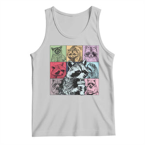 Raccoon Drinking Coffee Graphic Tank Top Funny Trash Panda Retro 90s Style TS02 Ash Print Your Wear