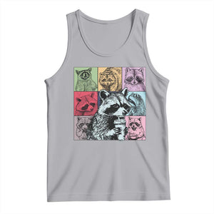 Raccoon Drinking Coffee Graphic Tank Top Funny Trash Panda Retro 90s Style TS02 Athletic Heather Print Your Wear