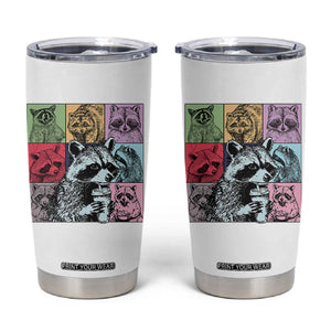 Raccoon Drinking Coffee Graphic Tumbler Cup Funny Trash Panda Retro 90s Style TS02 White Print Your Wear