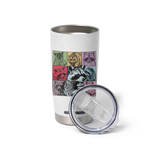 Raccoon Drinking Coffee Graphic Tumbler Cup Funny Trash Panda Retro 90s Style TS02 Print Your Wear