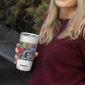 Raccoon Drinking Coffee Graphic Tumbler Cup Funny Trash Panda Retro 90s Style TS02 Print Your Wear