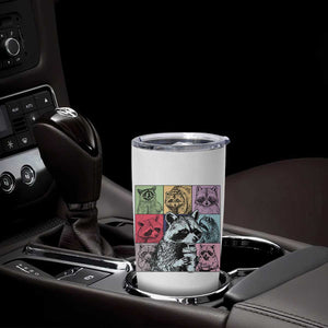 Raccoon Drinking Coffee Graphic Tumbler Cup Funny Trash Panda Retro 90s Style TS02 Print Your Wear