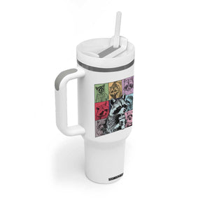 Raccoon Drinking Coffee Graphic Tumbler With Handle Funny Trash Panda Retro 90s Style TS02 Print Your Wear