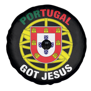 Portugal Got Jesus Christian Faith Spare Tire Cover Portuguese Pride Religious Patriotic Gift TS02 Black Print Your Wear
